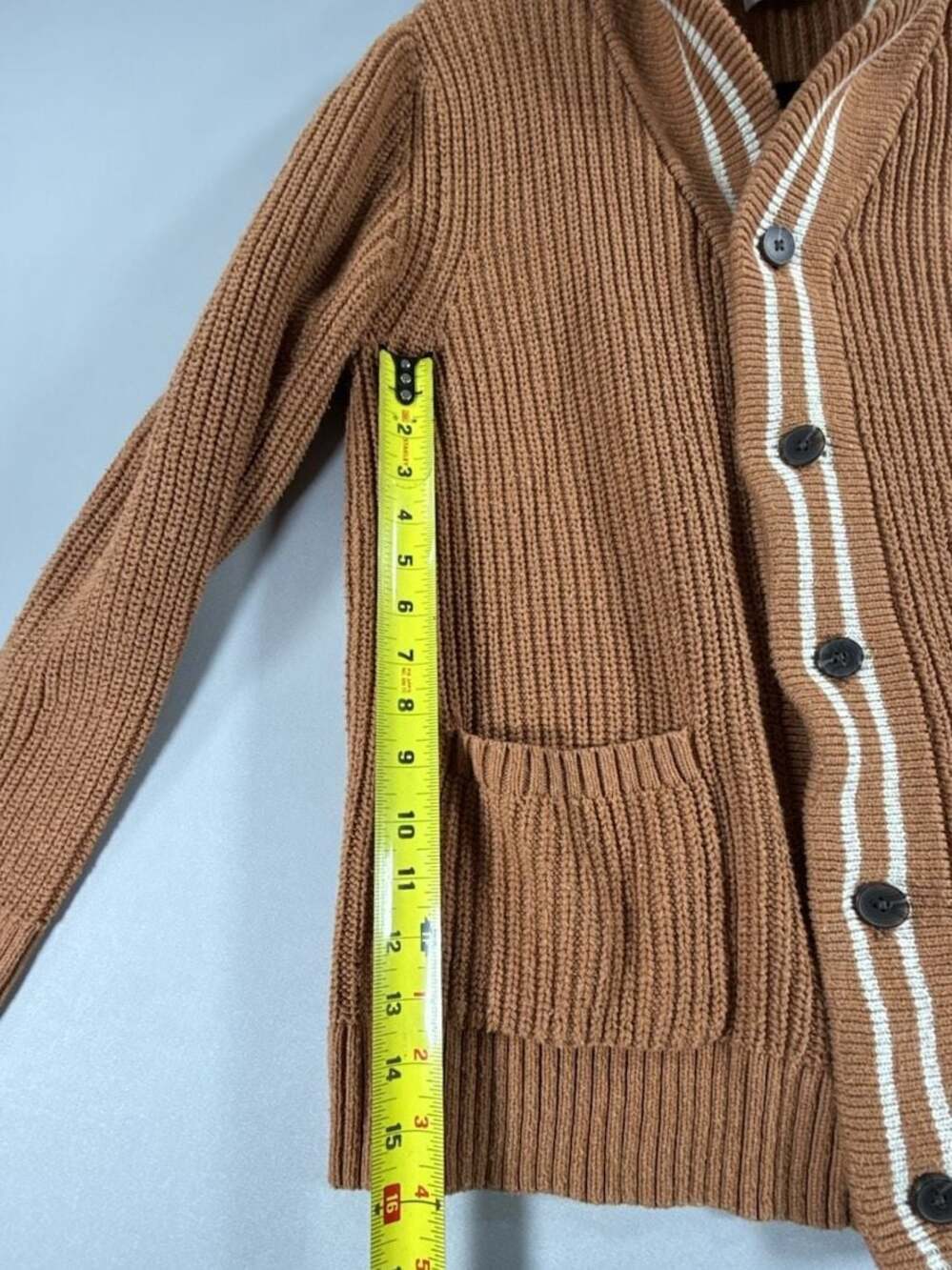 Sonoma Goods For Life Brown Shawl Collar Cardigan Sweater Grandpacore LG - Picture 5 of 9